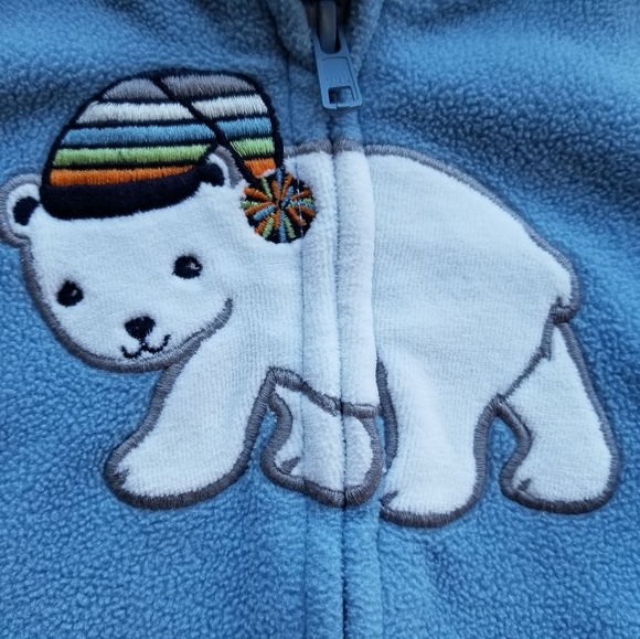2011 vguc Gymboree 18-24 months fleece zip-up hoodie "Snow Bear" line - Picture 3 of 7